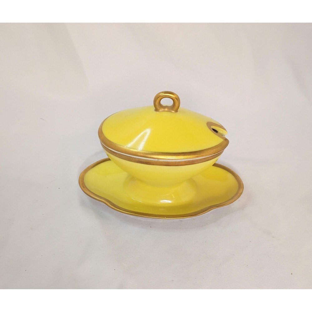 Limoges France Yellow Mustard Tureen - NO Spoon
